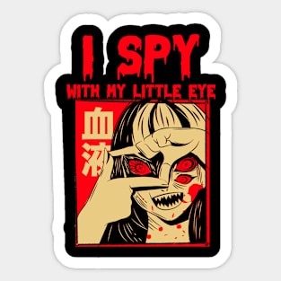 I spy With My little eye Japanese Horror Inspired Sticker